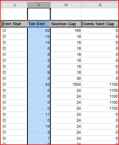 Total Enrollment Column screen shot Total Enrollment Column screen shot