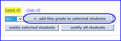 Select All link scren shot Select All link scren shot
