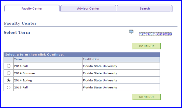 select term page screen shot select term page screen shot