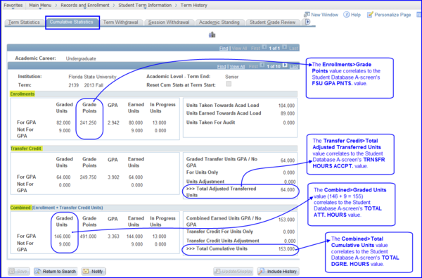 Cumulative Statistics tab screen shot Cumulative Statistics tab screen shot