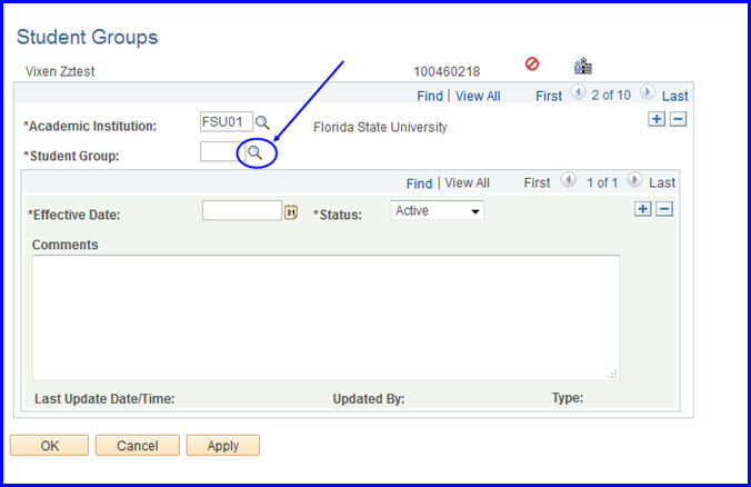 New Student Group page New Student Group page