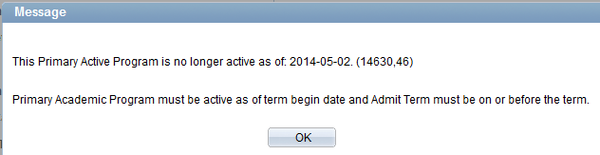 Primary active program no longer active screen shot Primary active program no longer active screen shot