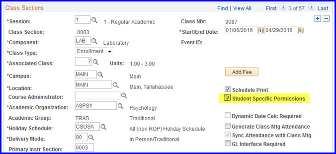 Student Specific Permissions Student Specific Permissions