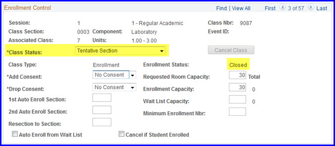 Tentative Section Tentative Section
