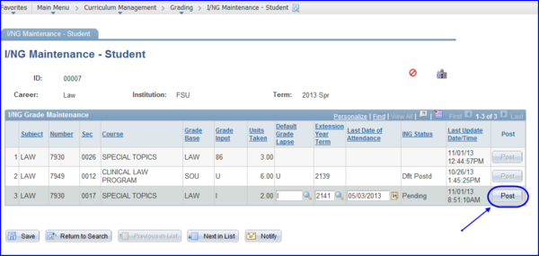 Post button screen shot Post button screen shot