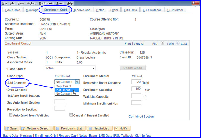 Add Consent drop down box Add Consent drop down box