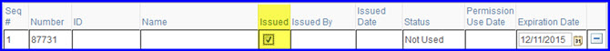 Issued check box Issued check box