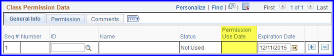 Permission Use Date field Permission Use Date field
