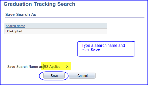 Save Search As screen shot Save Search As screen shot