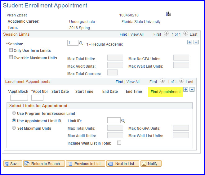 Find Appointment link Find Appointment link