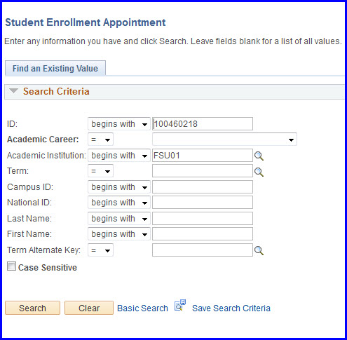 Student Enrollment Appointment Search Student Enrollment Appointment Search