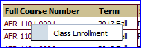 Class Enrollment button screen shot Class Enrollment button screen shot