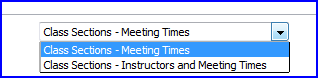 Class Section view drop-down box screen shot Class Section view drop-down box screen shot