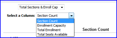 Sections & Enroll Cap Column choices screen shot Sections & Enroll Cap Column choices screen shot