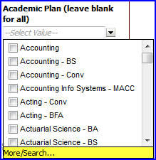More/Search Option screen shot More/Search Option screen shot
