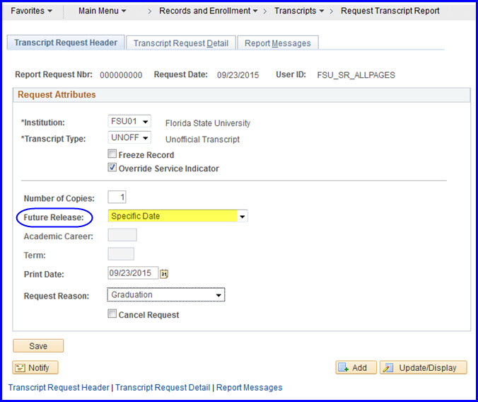 Future Release drop down box Future Release drop down box