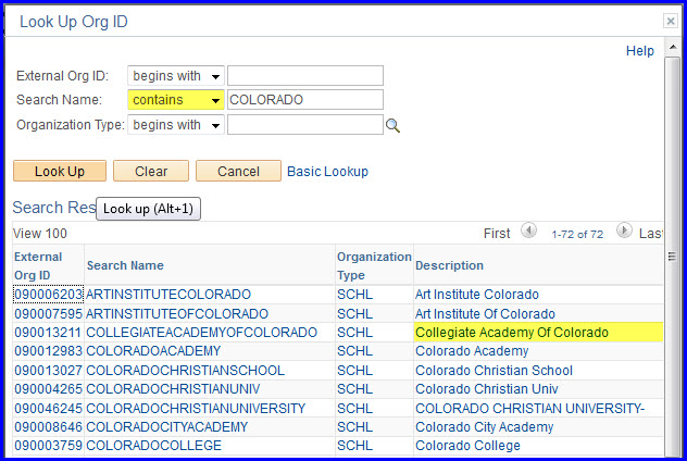 Look Up Org ID page Look Up Org ID page