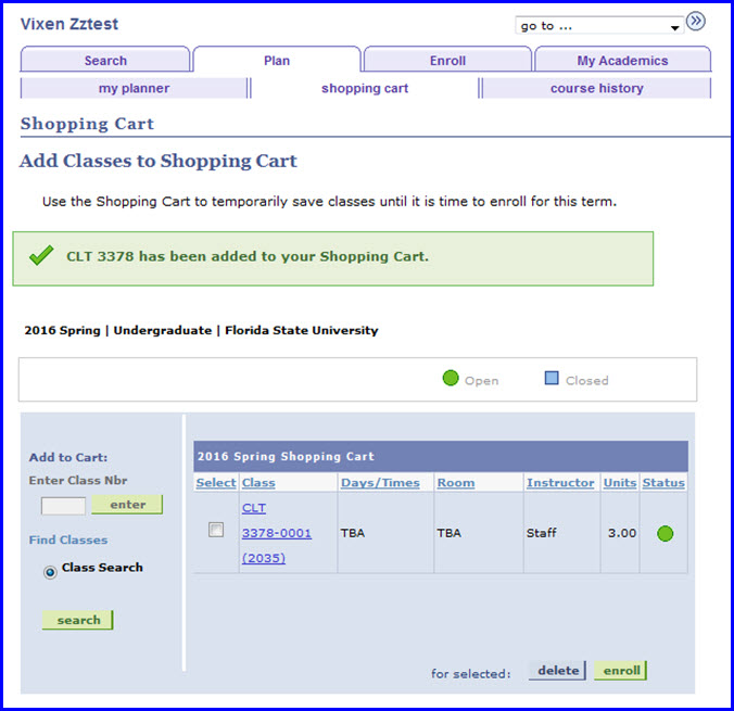 Class added to shopping cart Class added to shopping cart