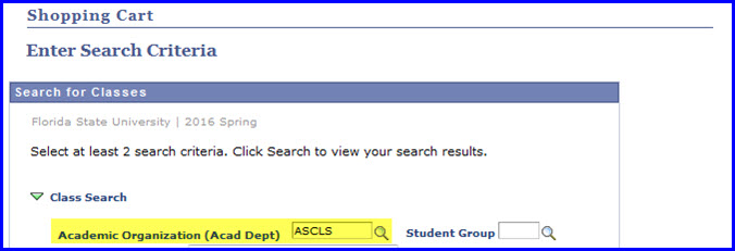 Organization Selected Organization Selected
