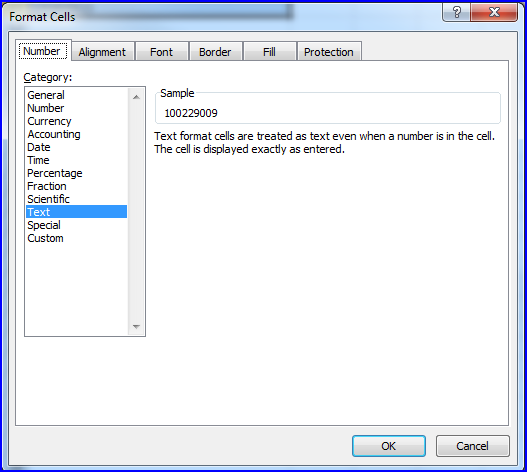 Format Cells_Text screen shot Format Cells_Text screen shot