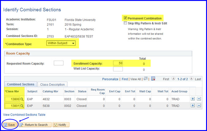 Sections to Combine Added Sections to Combine Added